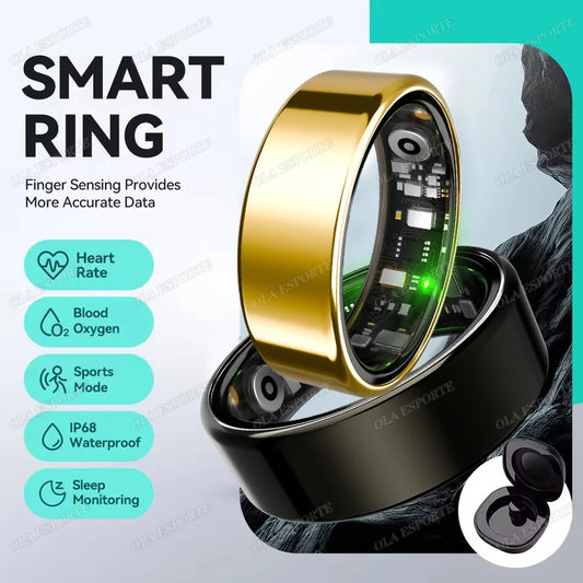 New Smart Ring Blood Oxygen Heart Rate Sleep Monitor Sports GPS Tracking Remote Care 10ATM Waterproof Men Women Smartring
