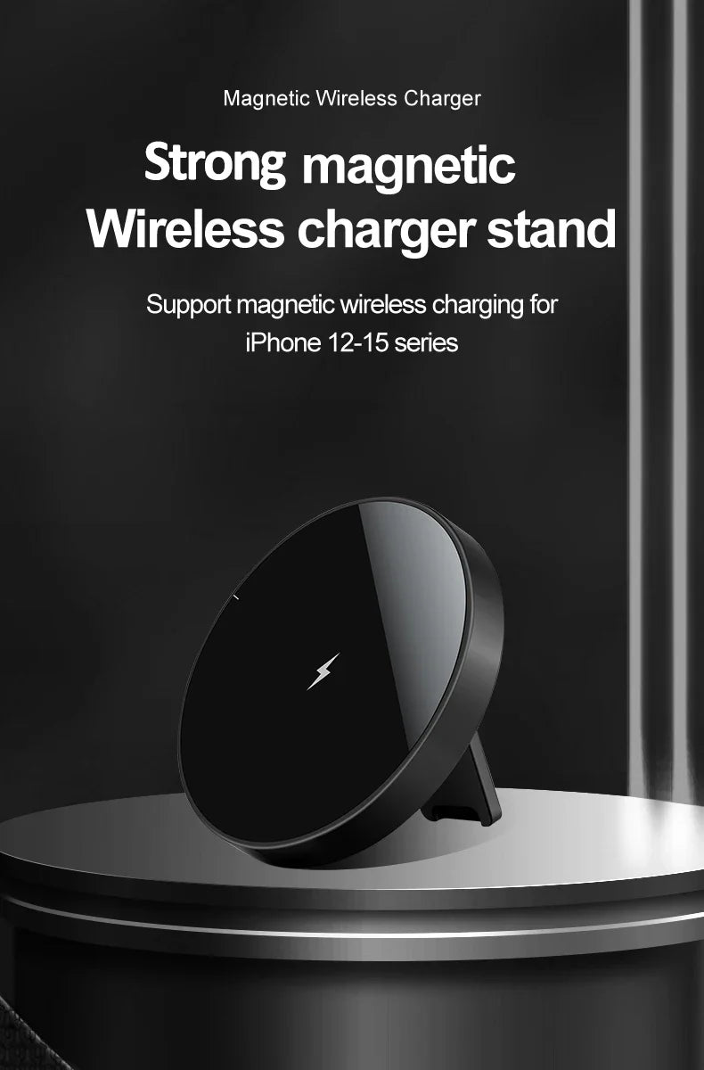 30W Strong Magnetic Wireless Charger Stand Pad For iPhone 14 13 12 Pro Max Phone Holder Macsafe Fast Charging Desk Dock Station