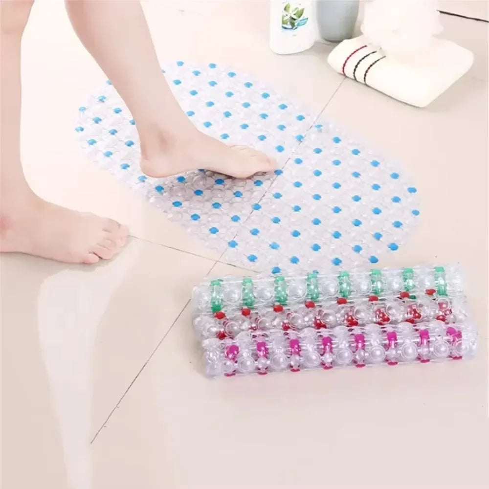 New Non-slip PVC Anti-skid Bath Mats Soft Shower Mat Massage Mat with Suction Cup Non-slip Bathtu Bath Mat Bathroom Accessories