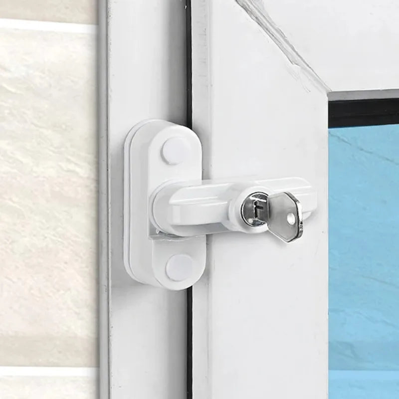 T-locks With Key External Window Lock Buckle Alloy Safety Locks UPVC Door Sash Jammer Security Restrictor Lock Anti Theft Locks