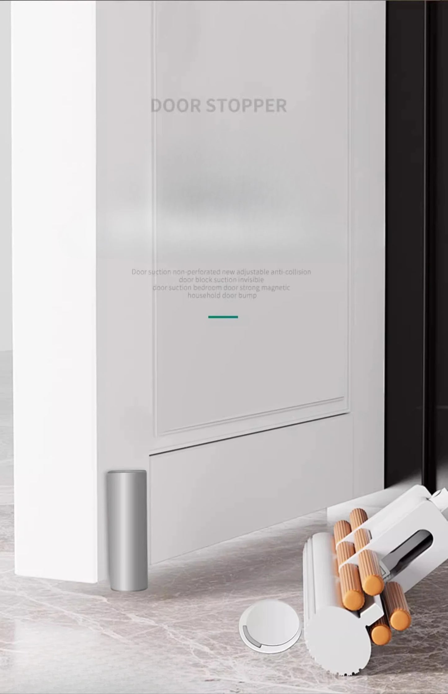 Door Top No Drilling Adjustable Suction Anti-collision Stopper Bedroom Door Strong Magnetic Household Door Collision
