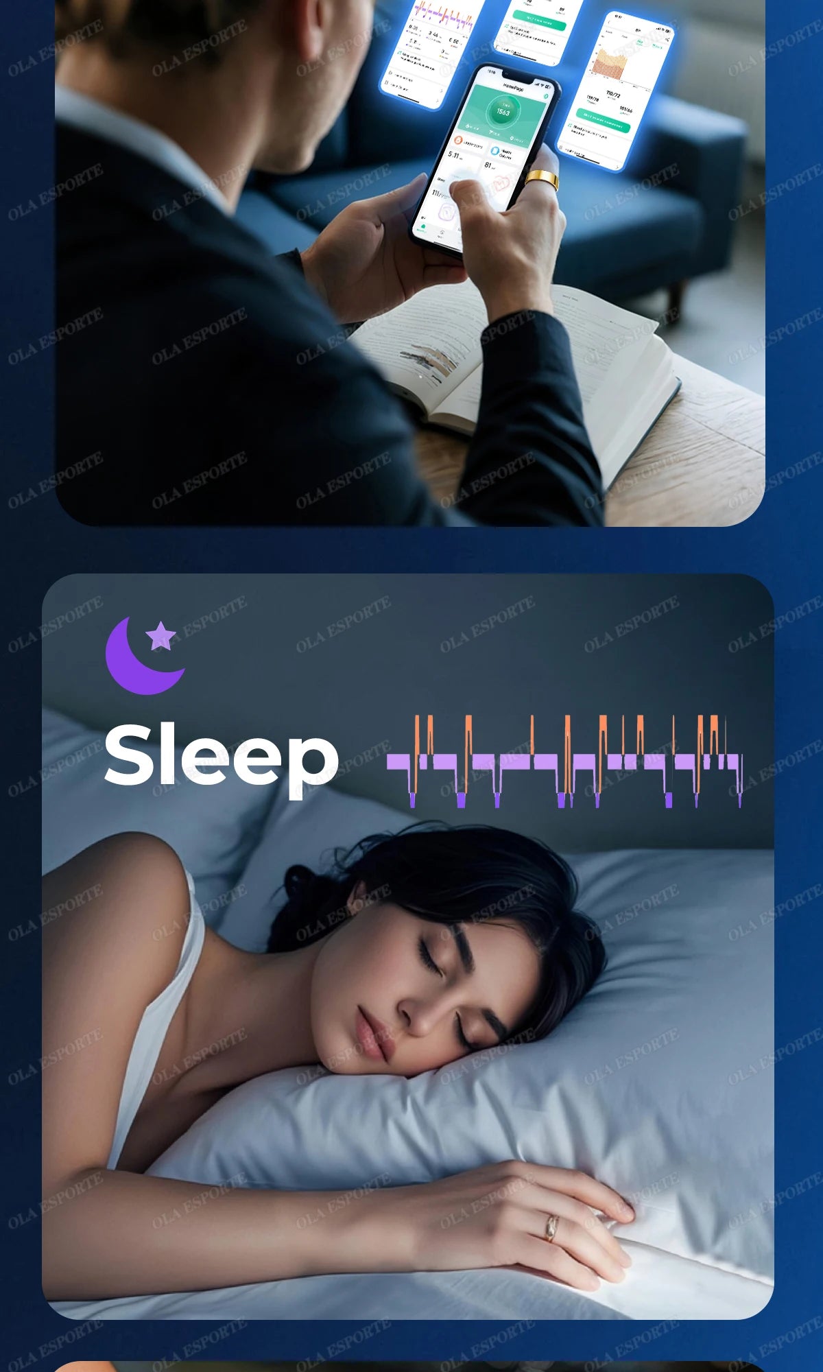 New Smart Ring Blood Oxygen Heart Rate Sleep Monitor Sports GPS Tracking Remote Care 10ATM Waterproof Men Women Smartring