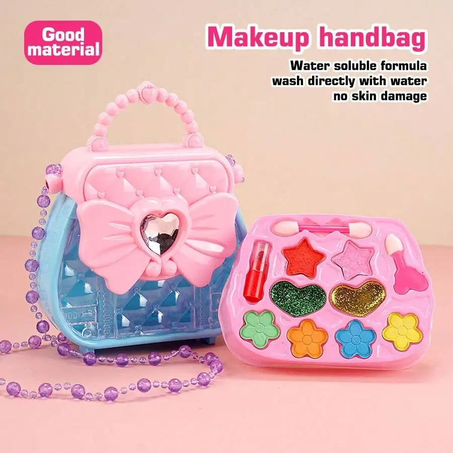Kids' Dress-Up Toy Set: Makeup Kit, Bowknot Handbag, Jewelry Crossbody Bag | Ideal Gift for Party, Birthday, Christmas