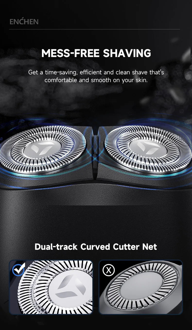 ENCHEN K3 Electric Shaver WIth 2-Direction Flex Heads Type-C Charging Port And Detachable Shaver Head Easy To Clean