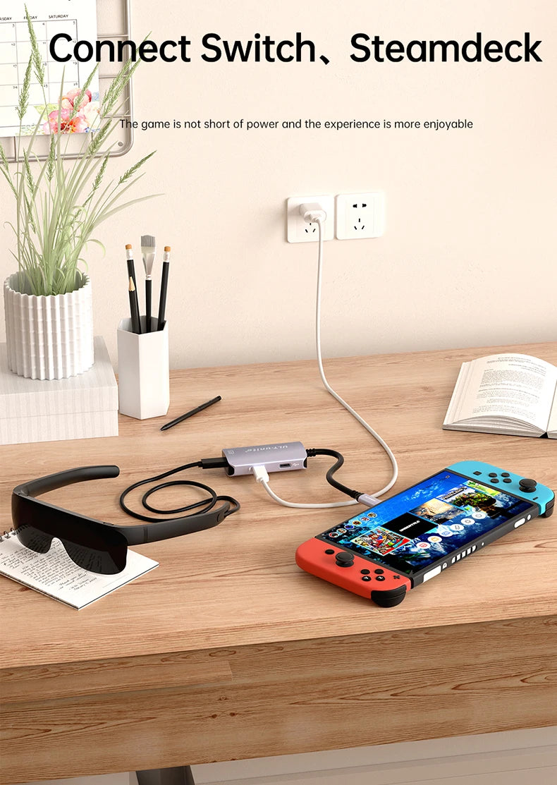 USB-C Adapter Converter for XREAL nreal,Switch,StemDeck,Thunderbird Air plus,Huawei Vision AR Glass Type C Power Conversion