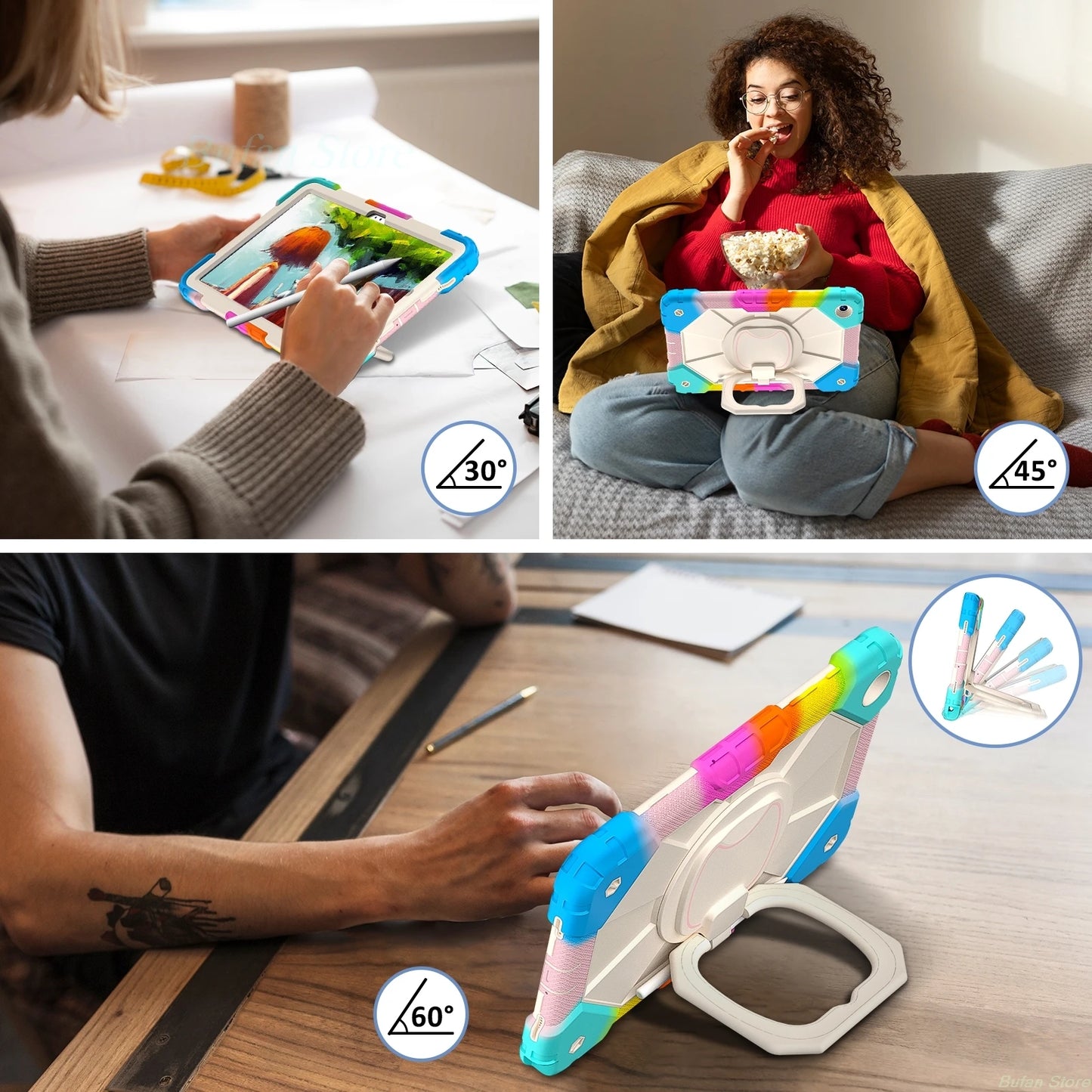 Kids Case For Redmi Pad Pro 12.1 inch 2024 5G Xiaomi Poco Pad 12.1 inch Generation tablet Stand Shockproof Cover pc tablet shell
