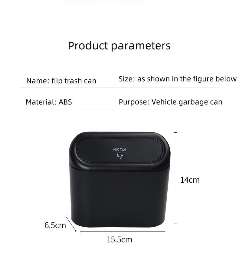 Portable Car Trash Can Hanging Mini Vehicle Garbage Organization With Lid Multifunctional Folding Automotive Garbage Storage Box