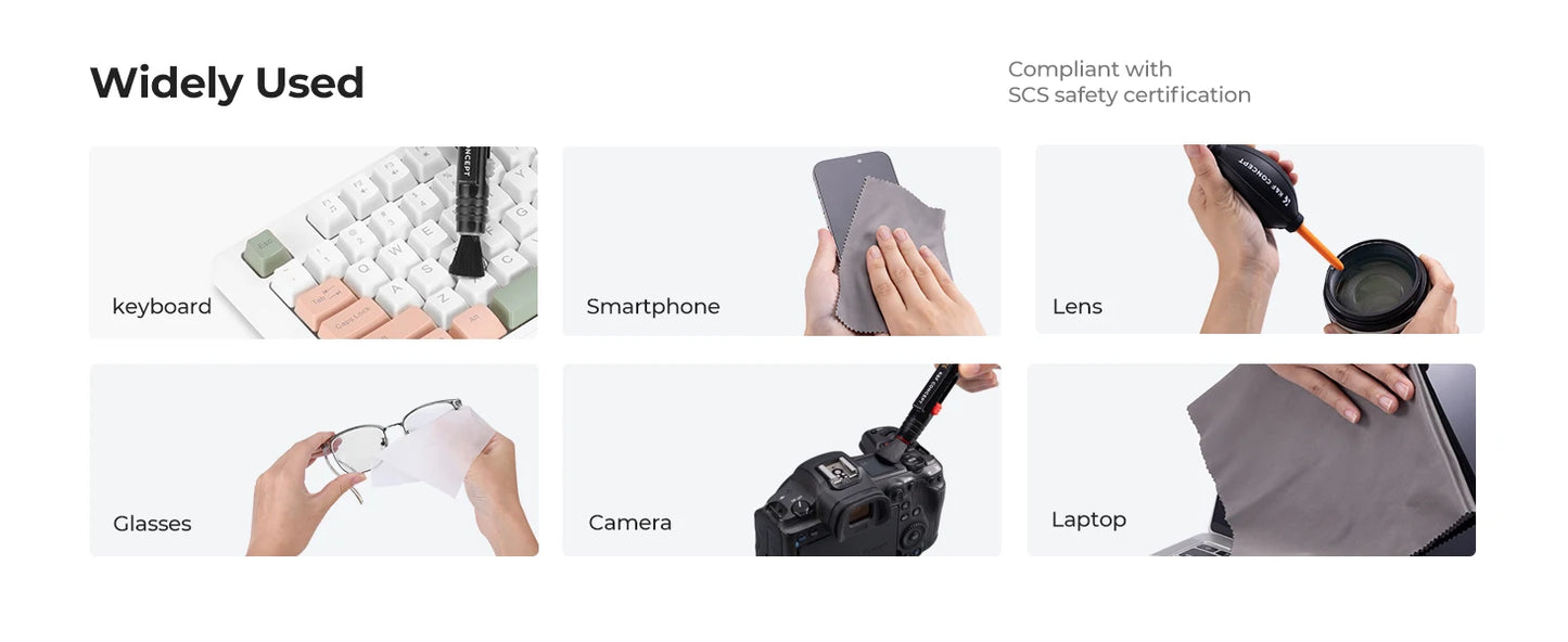 K&F Concept Camera Lens Cleaning Kit with Camera Blower Glasses Wipes Cloth Cleaning Liquid Cleaning Pen for Camera Lens Phone