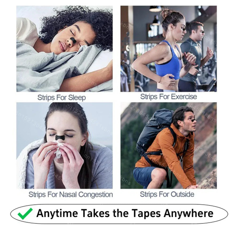 10/100Pcs Nasal Strips Portable Breathing Nose Strips Right Way Stop Snoring Sleeping Aid Device Easier Breath Improve Sleep