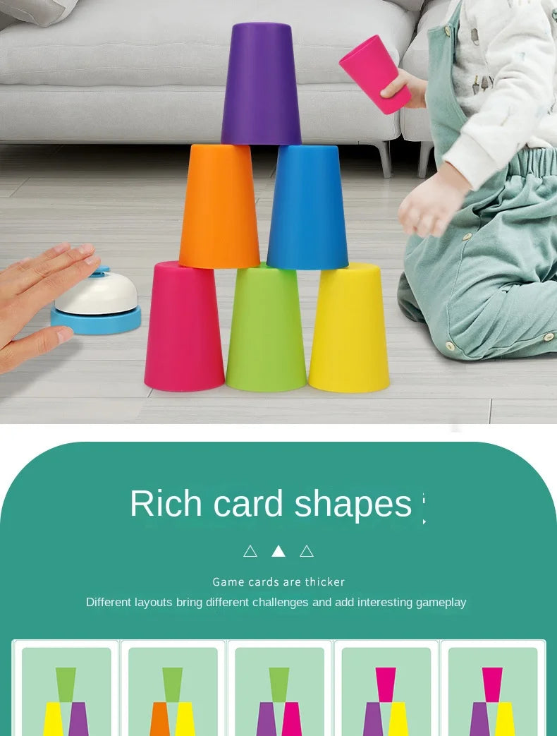 Kids Speed Training Toys Stack Cup Battle Table Game Indoor Family Party Game Toys Color Cognition Logic Training Classic Game