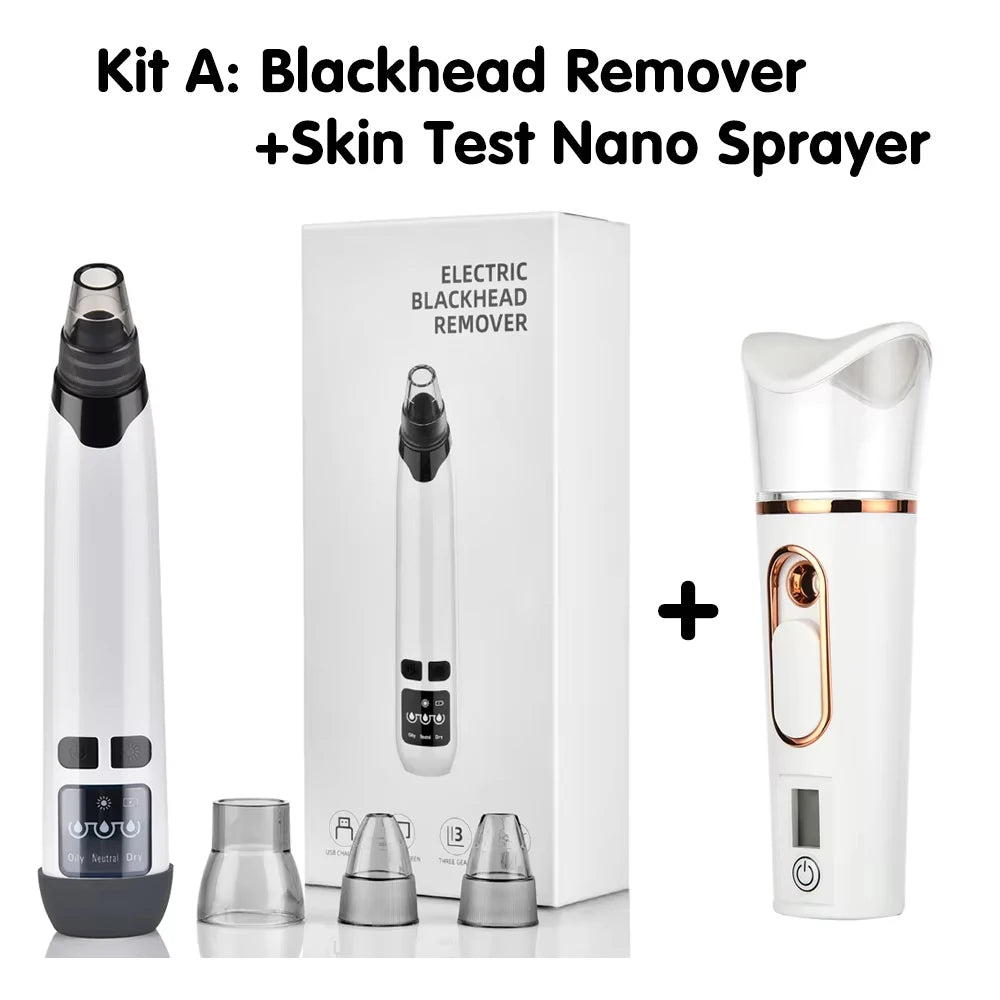 Hot Compress Blackhead Remover Vacuum Suction Acne Pore Cleaner Electric Nose Face Deep Cleansing Skin Care Device Birthday Gift