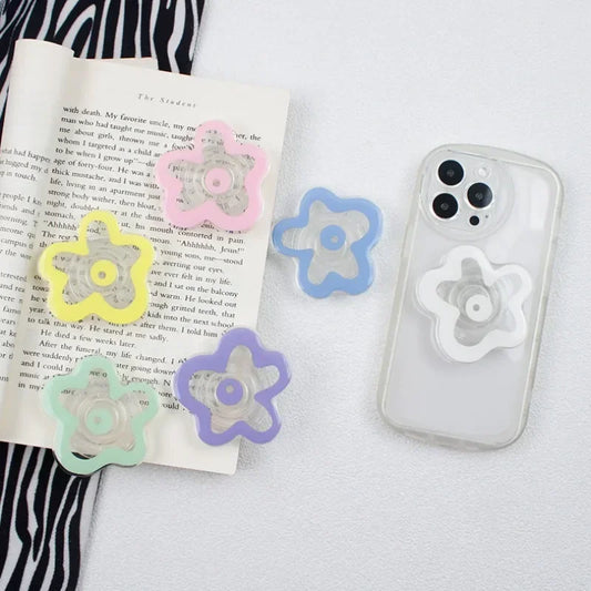 Cute Floral Phone Grip Tok Flower Cellphone Stand Holder for iPhone 15 14 Mobile Bracket Foldable Expanding Kickstand
