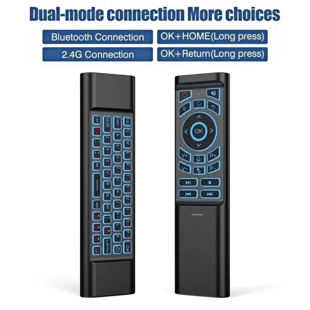 Air Mouse Remote Control Gyroscope 7 Color Backlit Dual Mode BT5.2 2.4G Wireless Keyboard Mouse For PC Android Smart TV Box