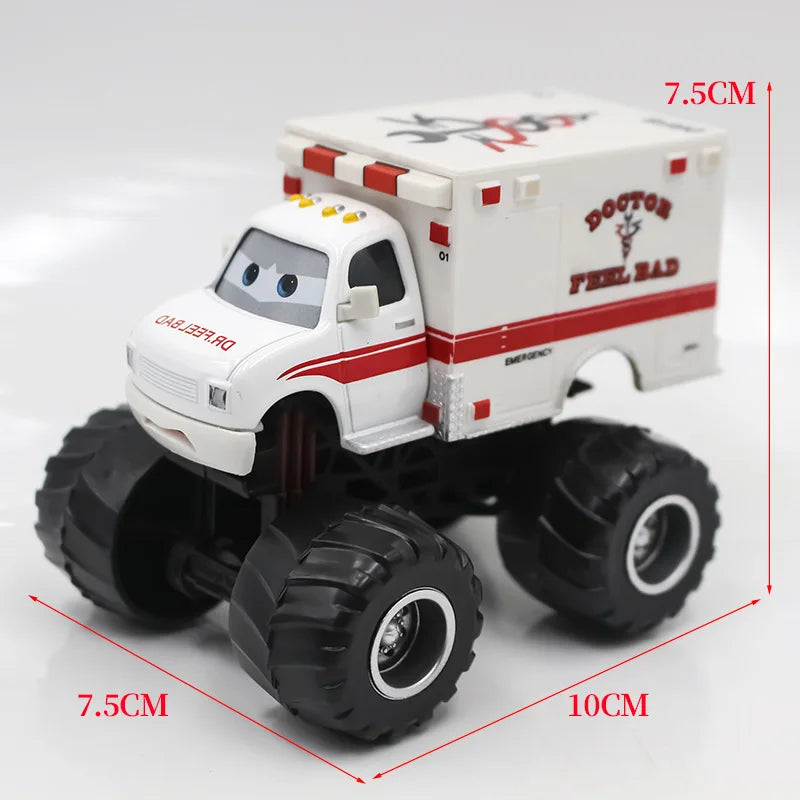 Pixar Cars 2 3 Wrestler Mater And Lightning Mcqueen Racing Series Metal Alloy Vehicle Toys For Kids High Legged Collectible Gift