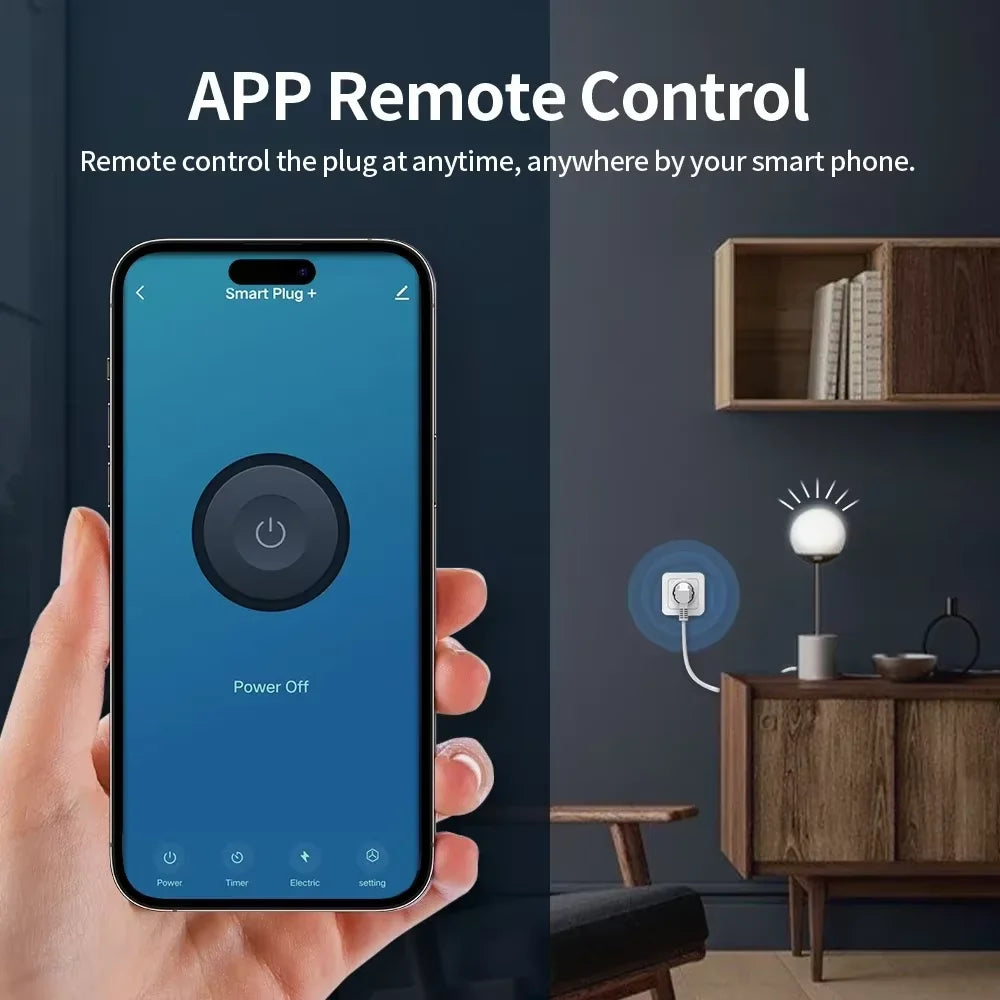 TNCE Tuya Smart Plug WiFi/Zigbee3.0 Smart Socket EU 16A/20A Power Monitor Timing Voice Control Function Works With Alexa