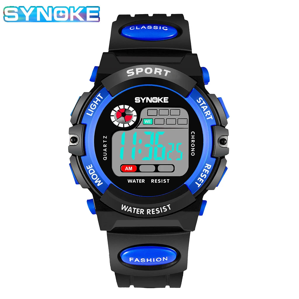 Student Sport Watches For Kids Colorful Electronic Watches Waterproof Clock Children Digital Watch For Boys Fashions Synoke