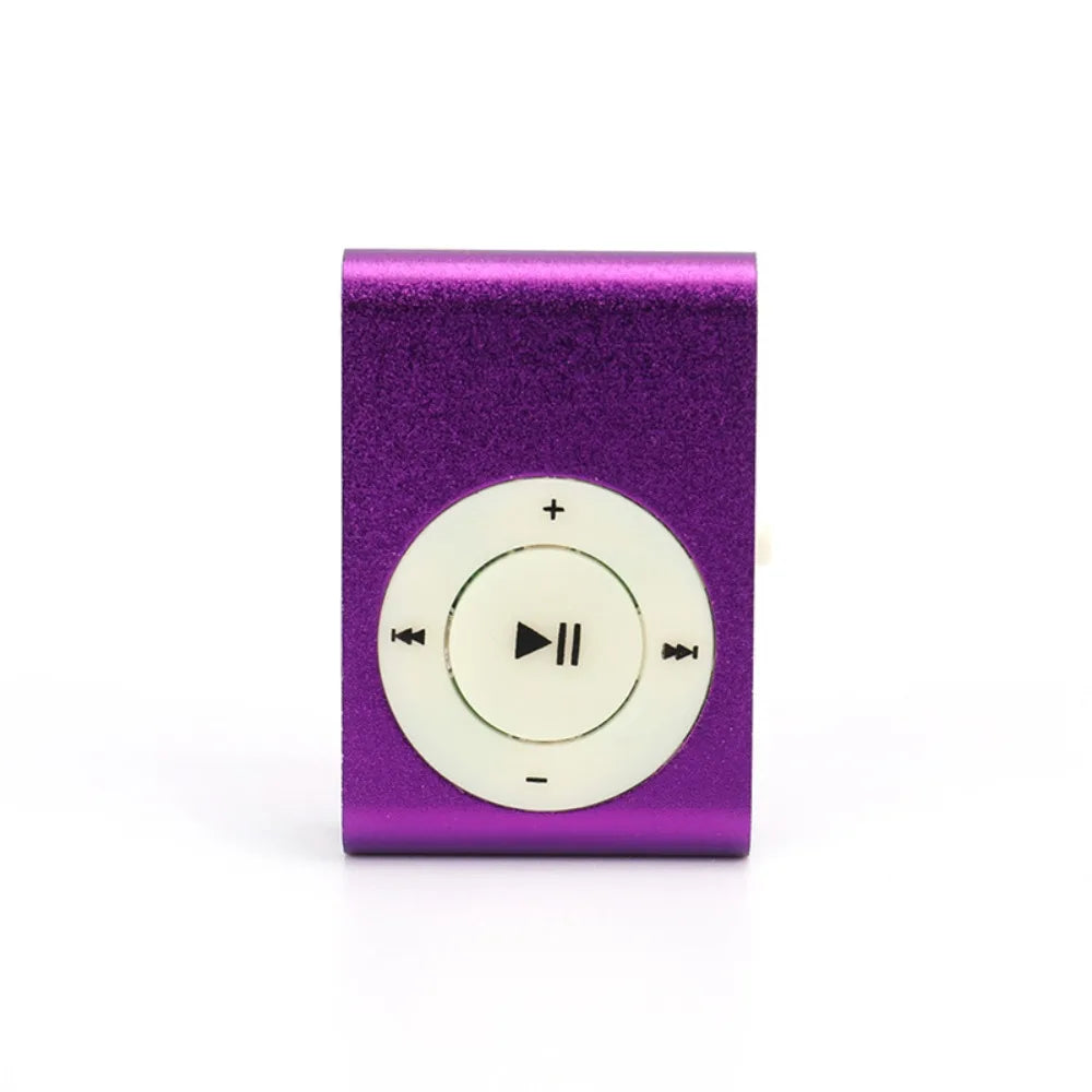 مشغل MP3 صغير جديد محمول يعمل بمنفذ USB، بتصميم أنيق ومشبك ملون، يدعم بطاقات الذاكرة الخارجية (TF).