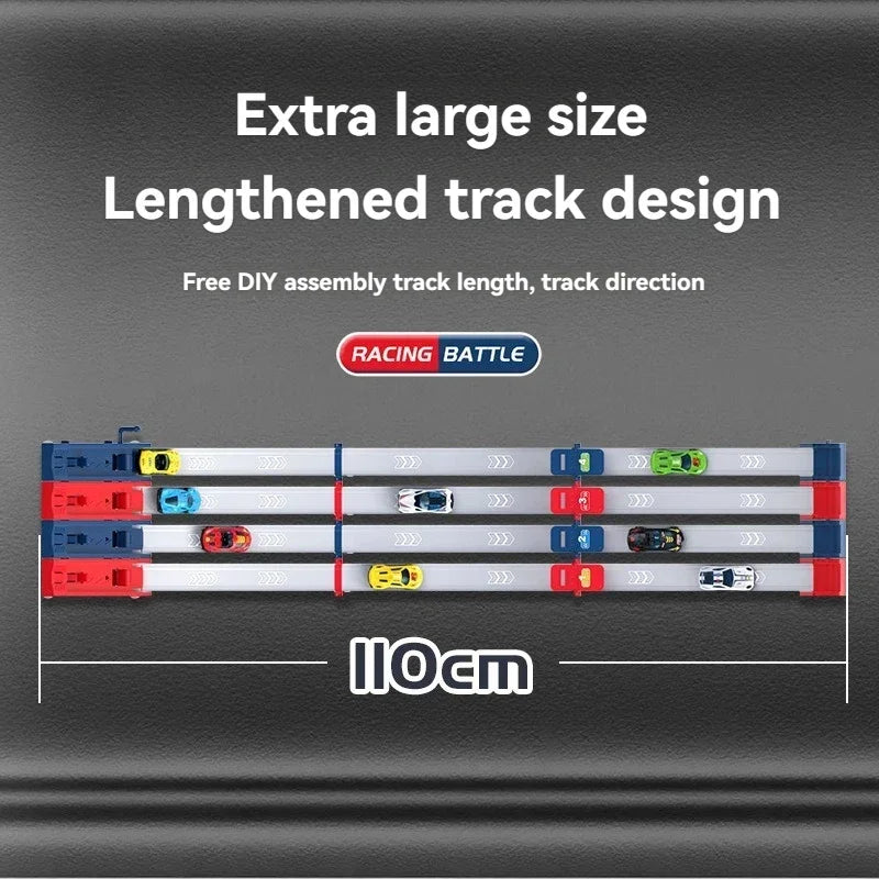Rail Car Track with Race Track Racing Set Toy Vehicle Alloy Car Kids Catapult Car Competitive Play Game for Kids Toy Christmas