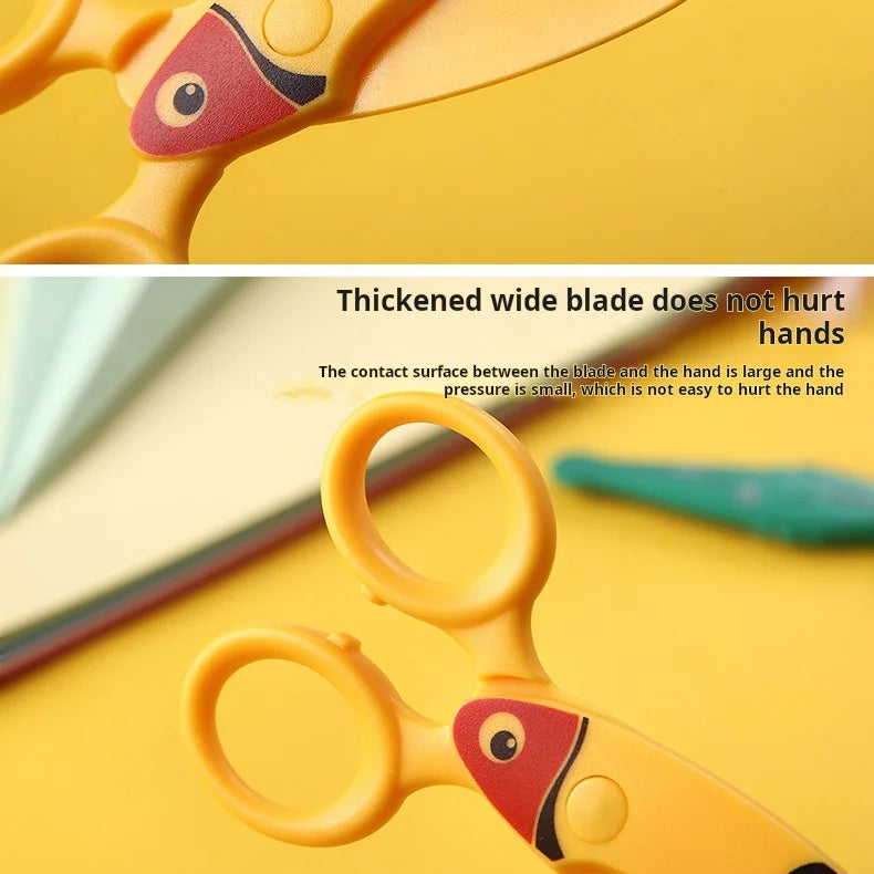 Kids Safe Scissors, Preschool Training Plastic Scissors with Cute Animal Design, Child-Friendly Craft DIY Tool for Art Home Use