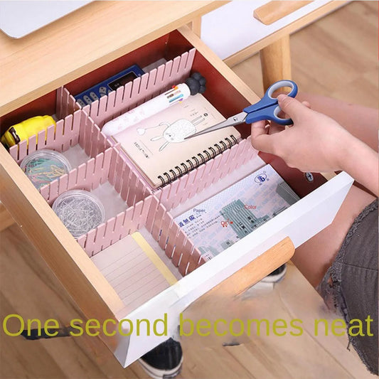 4Pcs Drawer Organizer Dividers Sock Compartment Box Free Combination Plastic Partition Board Underwear Grid Divider Magic Tool Cosmetics Miscellaneous Compartment Box