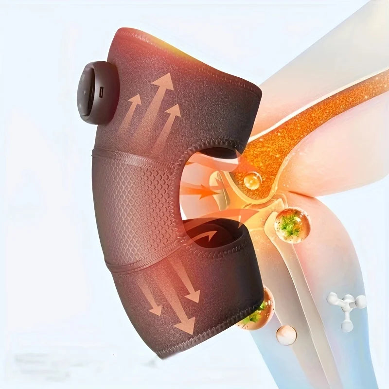 1Pcs/2Pcs Heated Knee Massager, 3-in-1 Heated Knee Elbow Shoulder Support Wrap, Vibrating Knee Heating Pad, 3 Adjustable Vibration and Heating Modes, Heating Pad for Knee Elbow Shoulder Relaxation Leg Warmer (Dual Use)