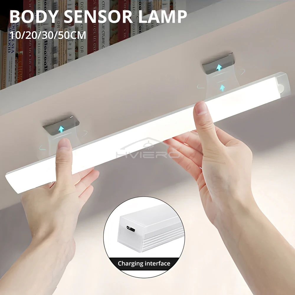 Wireless Motion Sensor Led Lamp Usb Rechargeable Night Light Kitchen Wardrobe Closet Living Decorative Lighting Smart Touch Bulb