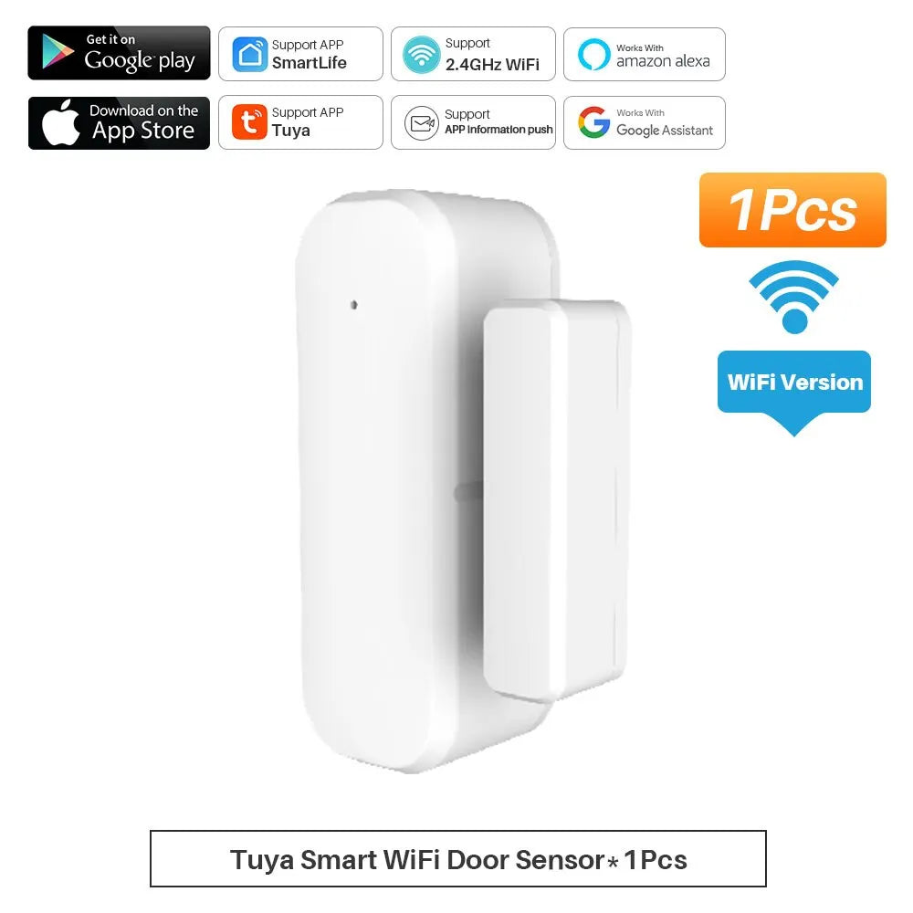 Tuya Smart Door Sensor WiFi Door Window Open Closed Detector Smart Home Security Alarm System Smart Life APP Control