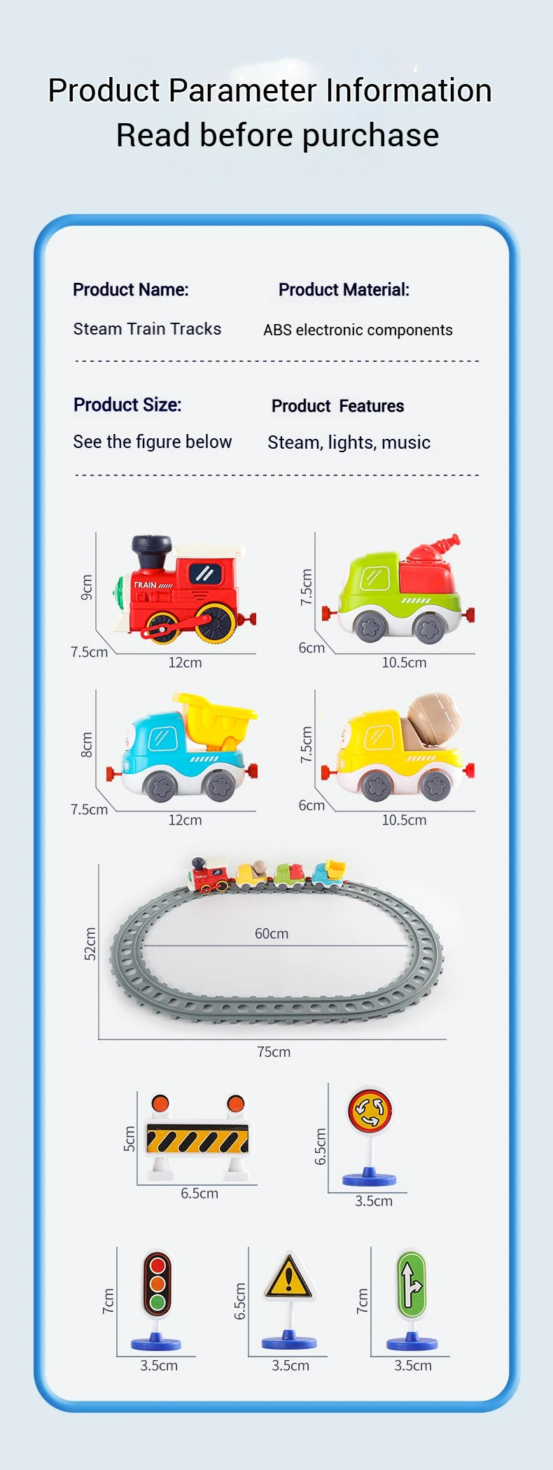 Children Electric Track Train Toy Steam Rail Car with Light&Music Mini Engineering Car Set Kids Puzzle Boy Toys Xmas Gifts