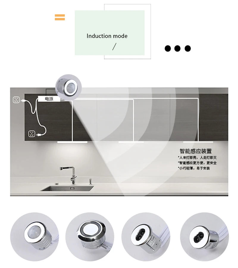Touch sensor switch Hand Sweep Switch 5A 12V-24V IR Motion Sensor Hand Wave Scan Smart LED Closet Cabinet light/Wardrobe lamp