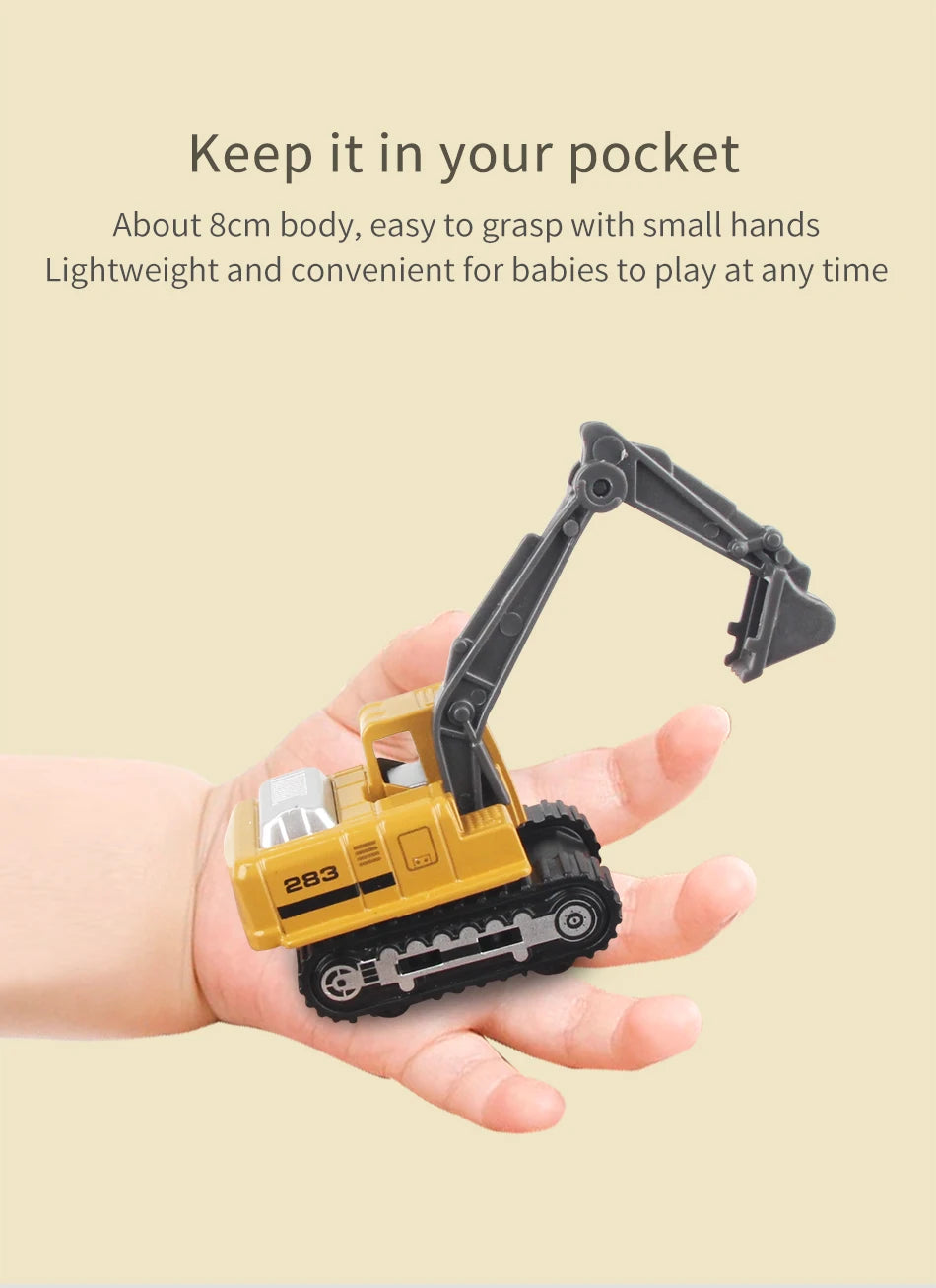 6pcs/set Alloy Engineering Truck Toy Loader Vehicle Excavator Tractor Toys Car Classic Construction Model for 3 years Boys Gifts