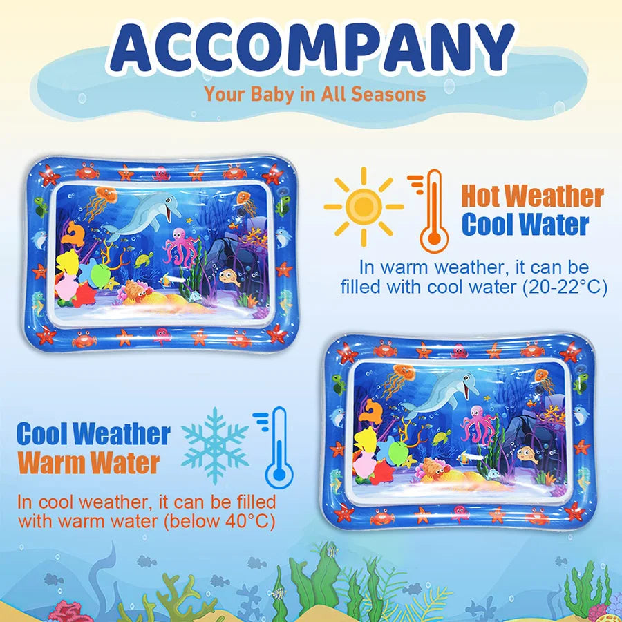 Baby Water Play Mat Inflatable Cushion PVC Infant Tummy Time Toddler Water Pad For Kids Early Education Developing Activity Toys