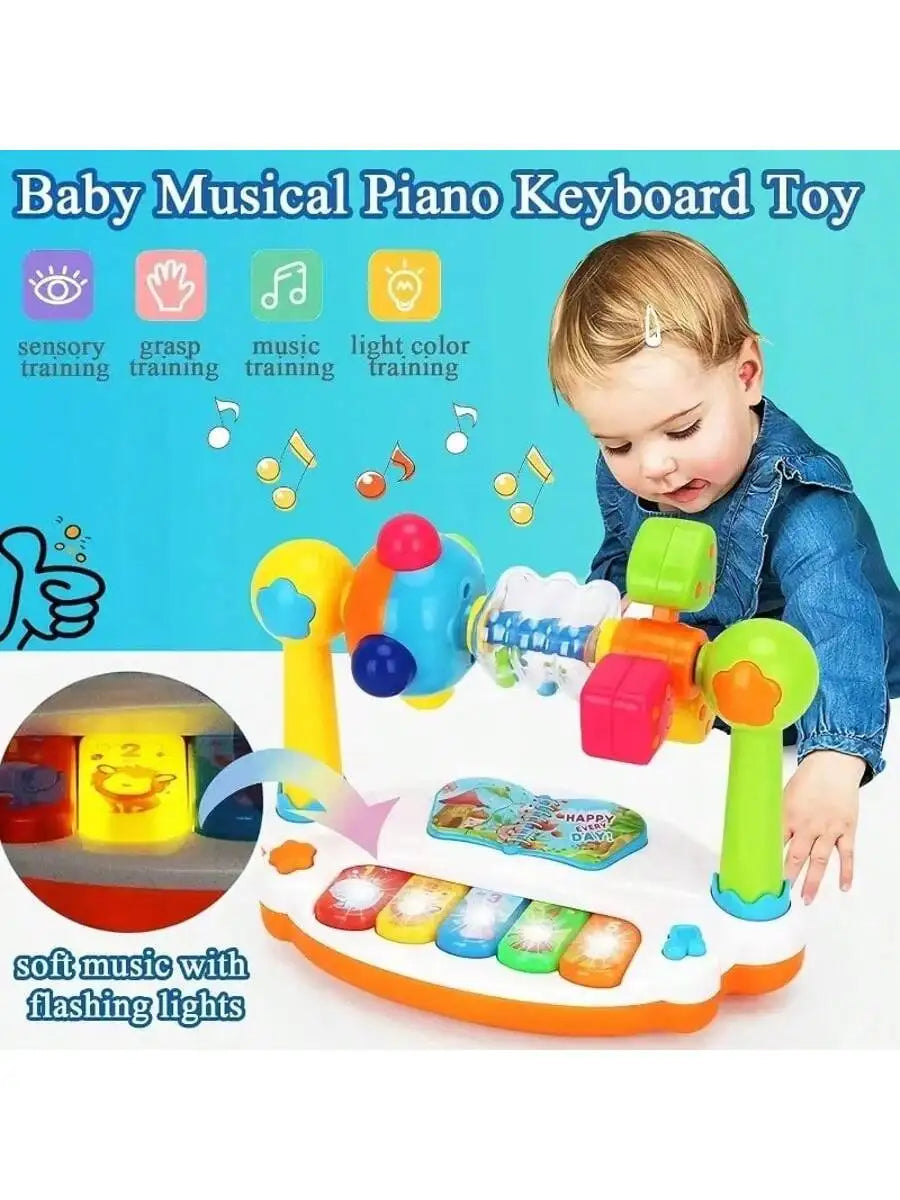 Baby Piano Toy, Light Up Music Baby Toys for12 18 Months Early Learning Educational Piano Toy 1 Year Old Boy Girl Gifts