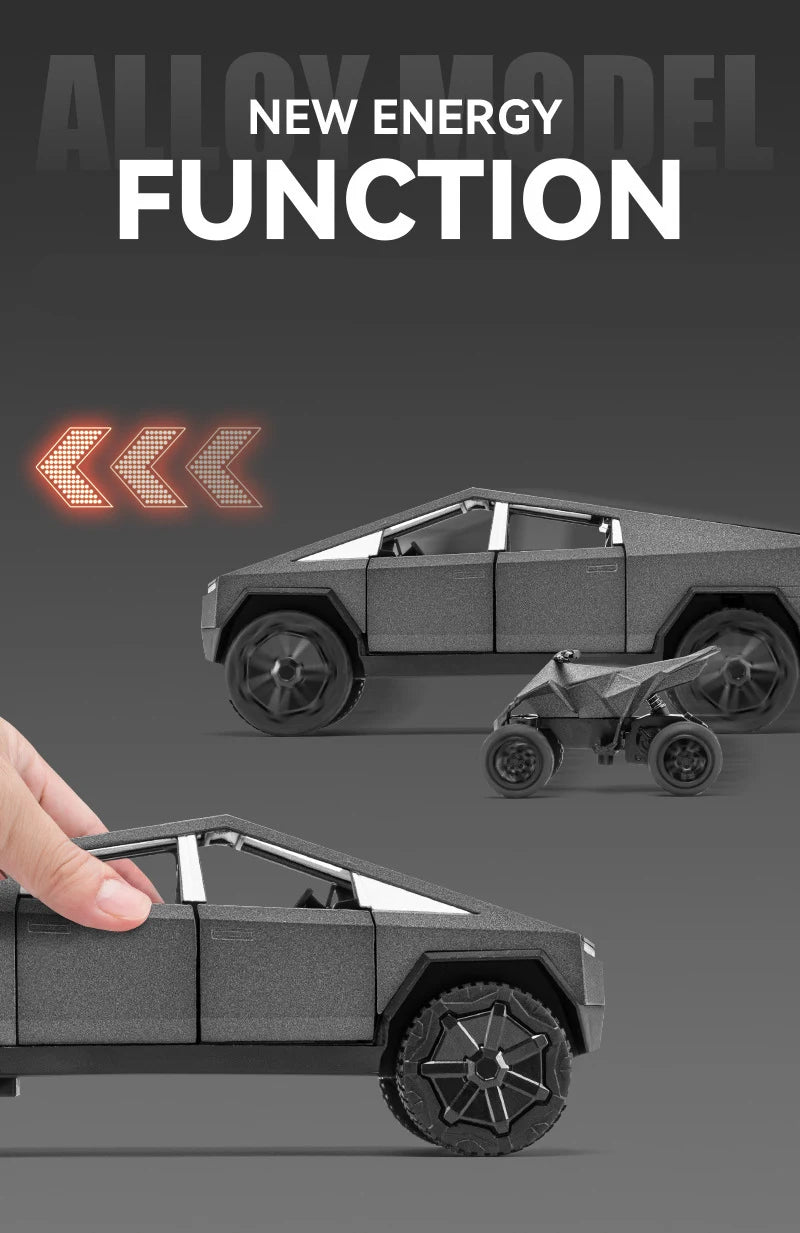 1/32 Cyber toy truck Pickup Alloy Car Truck Model Diecasts Metal Off-road Vehicles Model Simulation Sound Light Kids Toys Gift