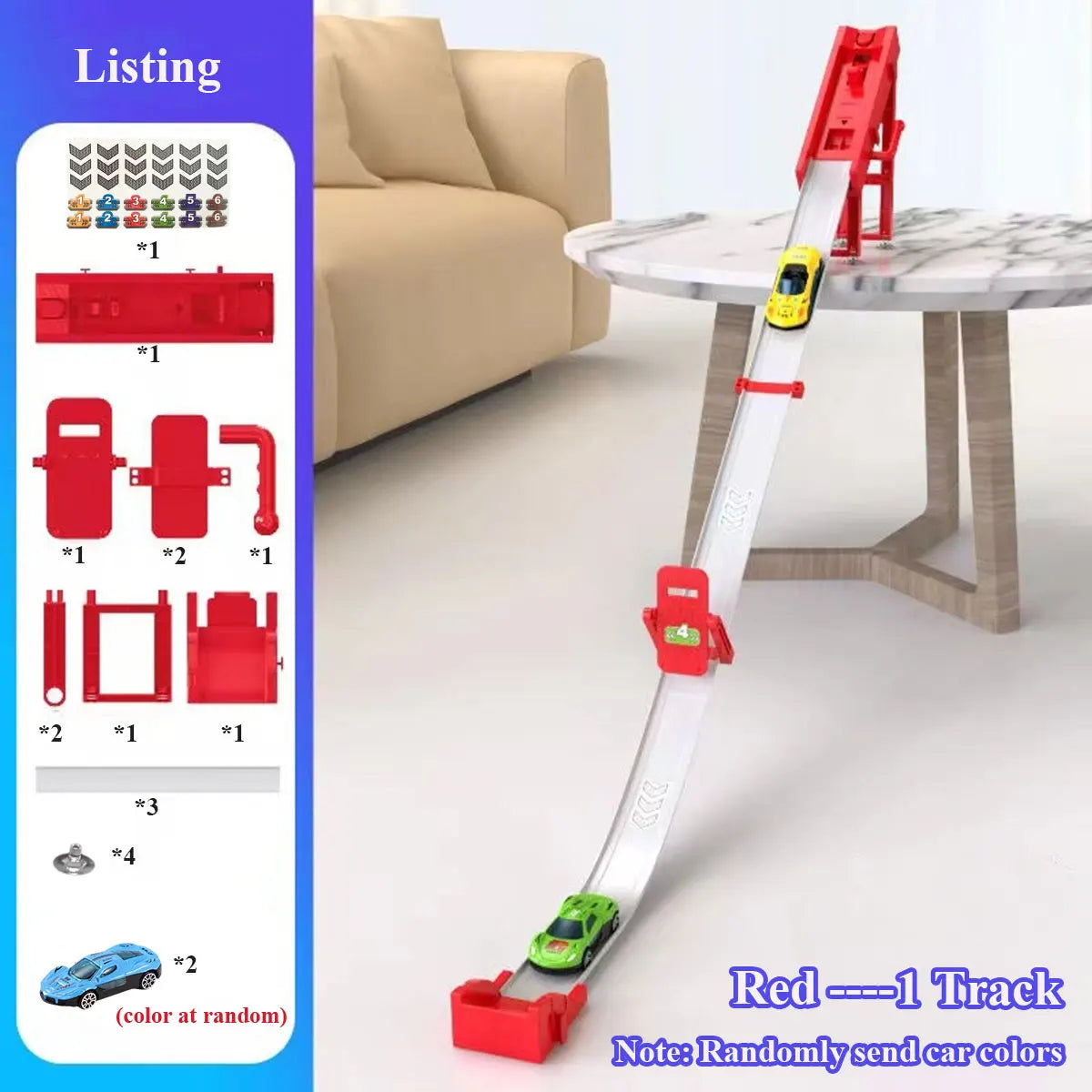 Competitive Racing Track Toy Vehicle with Alloy Car Kids Play Game for Children Educational Gift