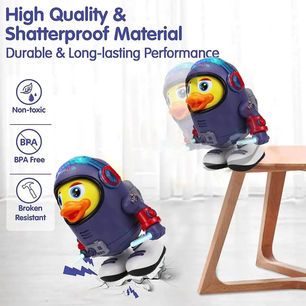 Baby Duck Toy Musical Interactive Toy Electric with Lights and Sounds Dancing Robot Space Elements for Infants Babies Kids Gifts