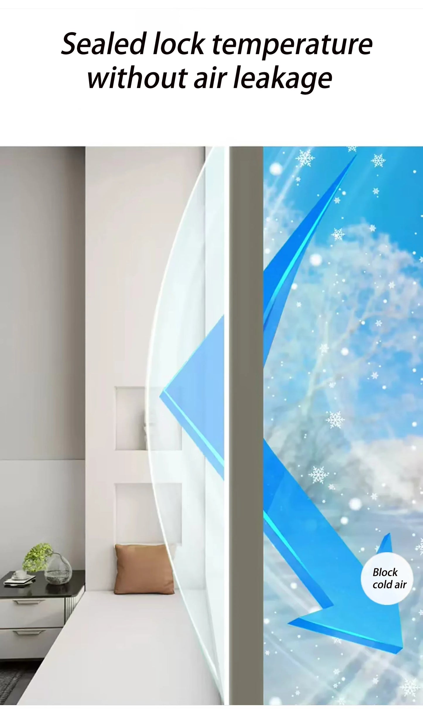 Window insulation film, winter indoor windproof and warm windows, energy-saving transparent film, screen window, door curtain