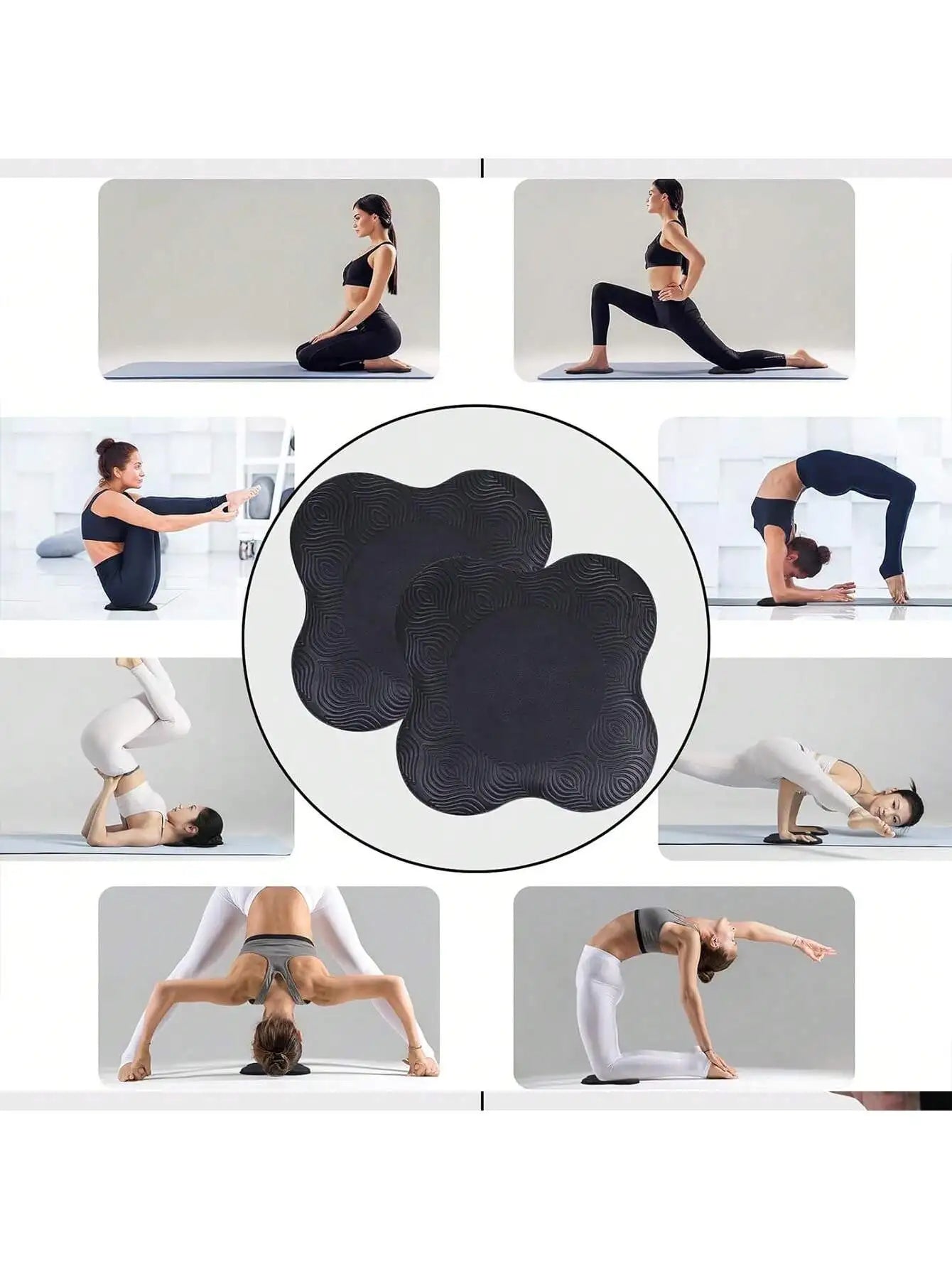 2 Pieces Pilates Exercise Non-Slip Yoga Knee Pad - Pilates Workout Durable Portable Thick Cushion Supports Knee Joint Protection