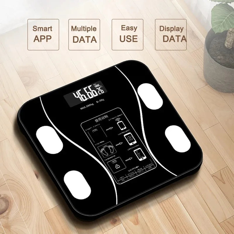 Smart Body Fat Scale Wireless LED Digital Bathroom Weight Scale Body Composition Analyzer Testing Scale