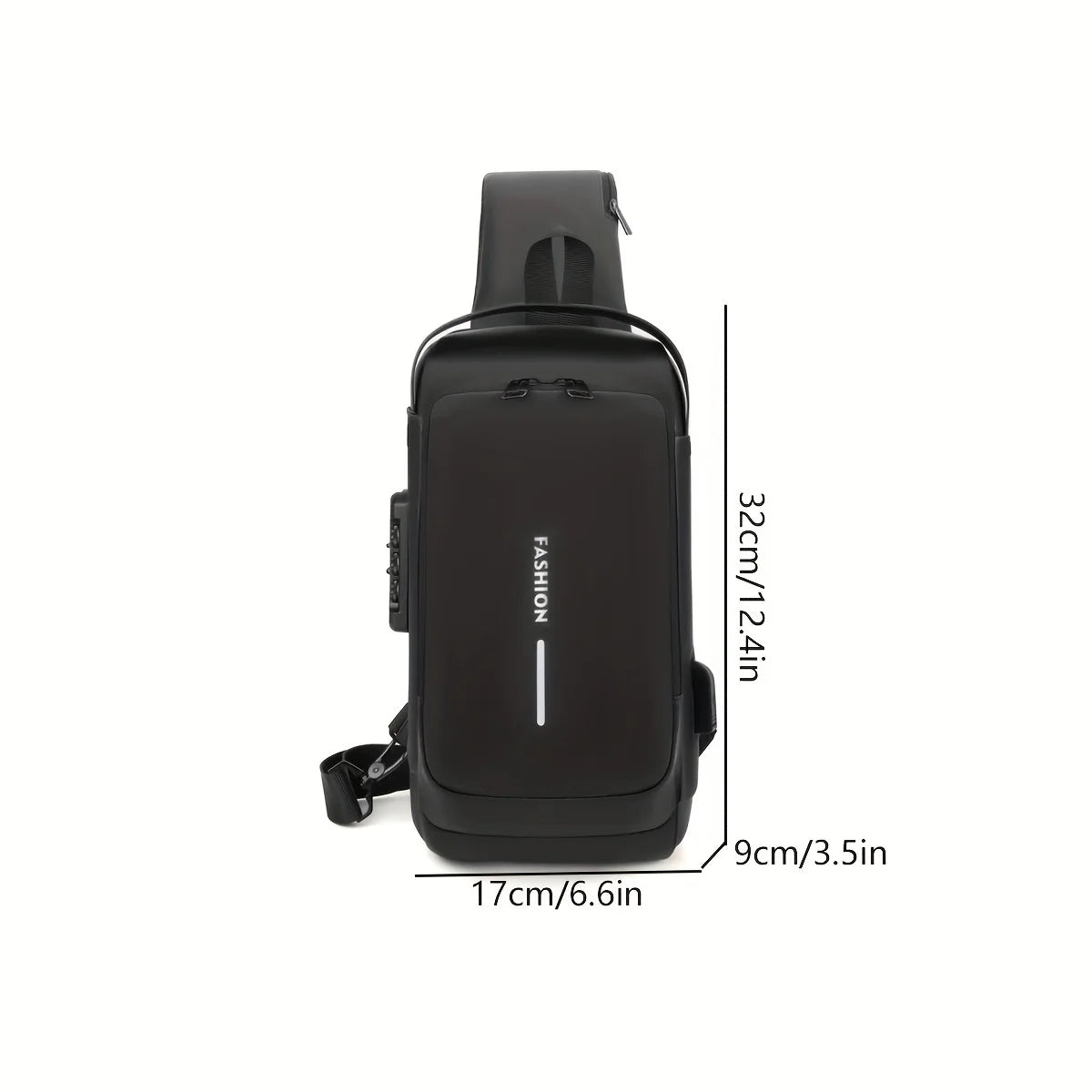 Password Lock Anti-Theft Men's Bag Men's Chest Bag Casual Sports Small Backpack Shoulder Crossbody Bag Motorcycle Bag