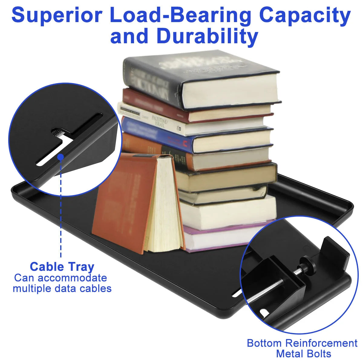 Bedside Storage Tray Clip-on Bedside Shelf Detachable Heavy-Duty Bedside Storage Tray Multifunctional Bedside Shelf Space Saving