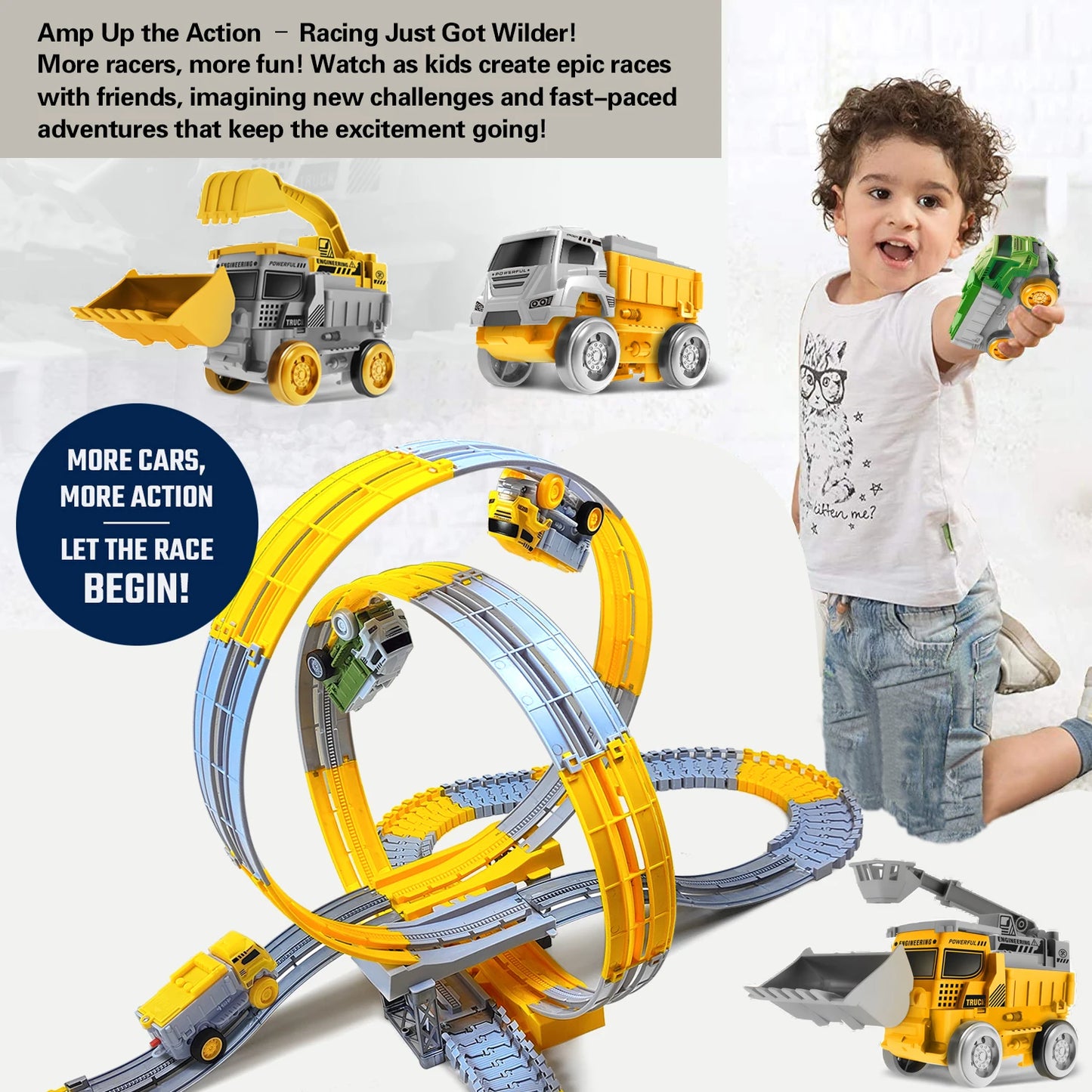 Kids Electric Track Toy Engineering Mini Car Boy Toys Track Car Train Educational Toys for Children Birthday Christmas Gifts