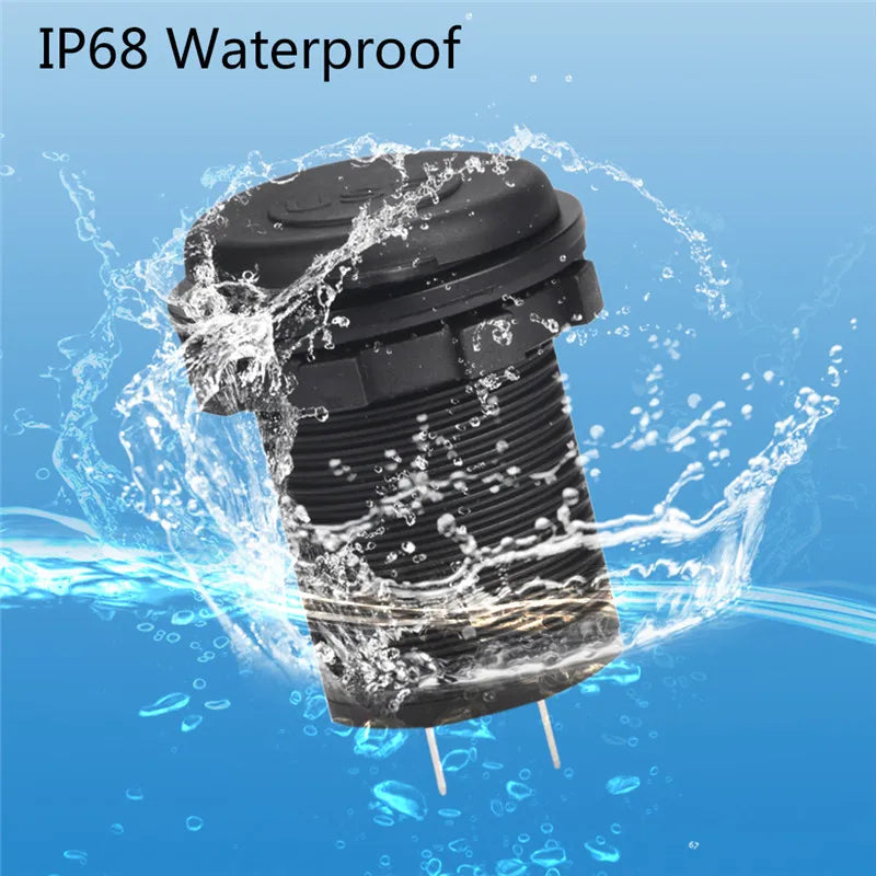 Dual USB Car Charger 3.1A Mobile Phone Charger with LED Waterproof Power Socket Suitable for Vehicle Modification Charger