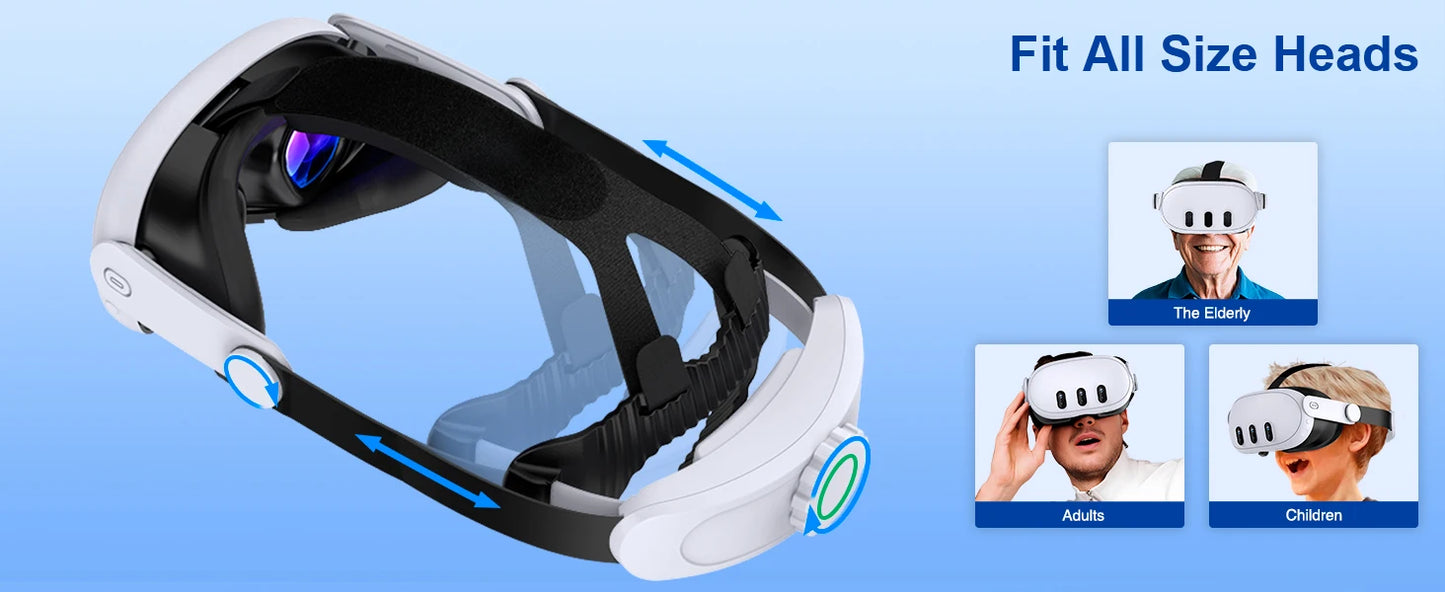 BEBONCOOL Adjustable Head Strap for Meta Quest 3S/Quest 3/Quest 2 Headstrap for VR Headset Accessories Enhanced Support