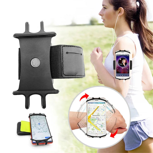 360°Rotation Mobile Cellphones Universal Wrist Phone Holder Stand Cradle Wristband Outdoor Gym Running Suitable for Mobile Phone
