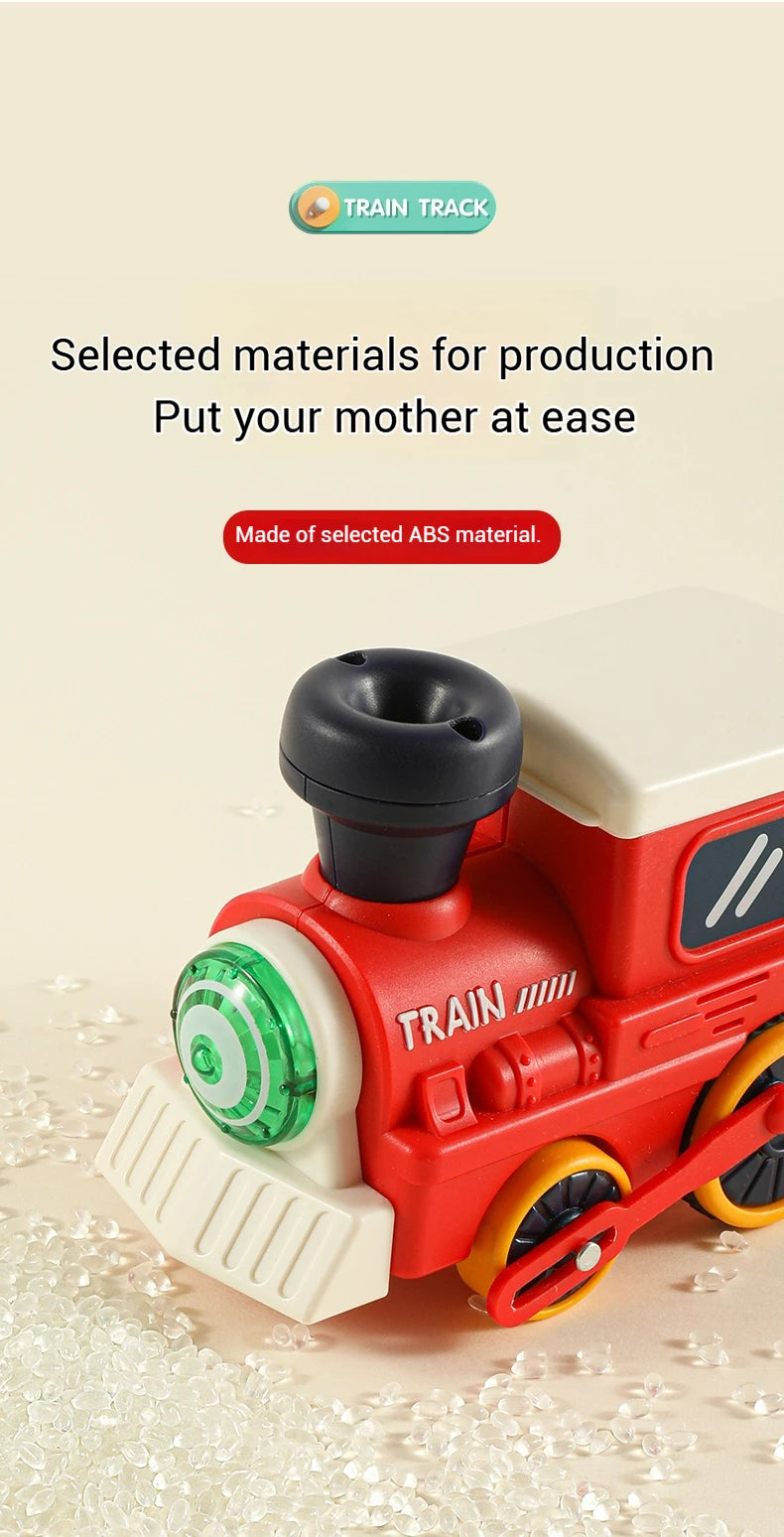 Children Electric Track Train Toy Steam Rail Car with Light&Music Mini Engineering Car Set Kids Puzzle Boy Toys Xmas Gifts