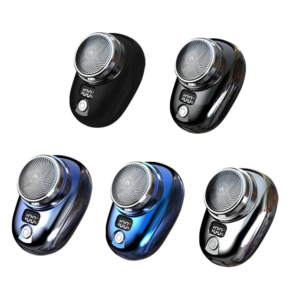 Mini Electric Razor Shaver for Men Vehicle Mounted Shave with Digital Display Cordless Travel Pocket Shaver Face Beard Trimmer