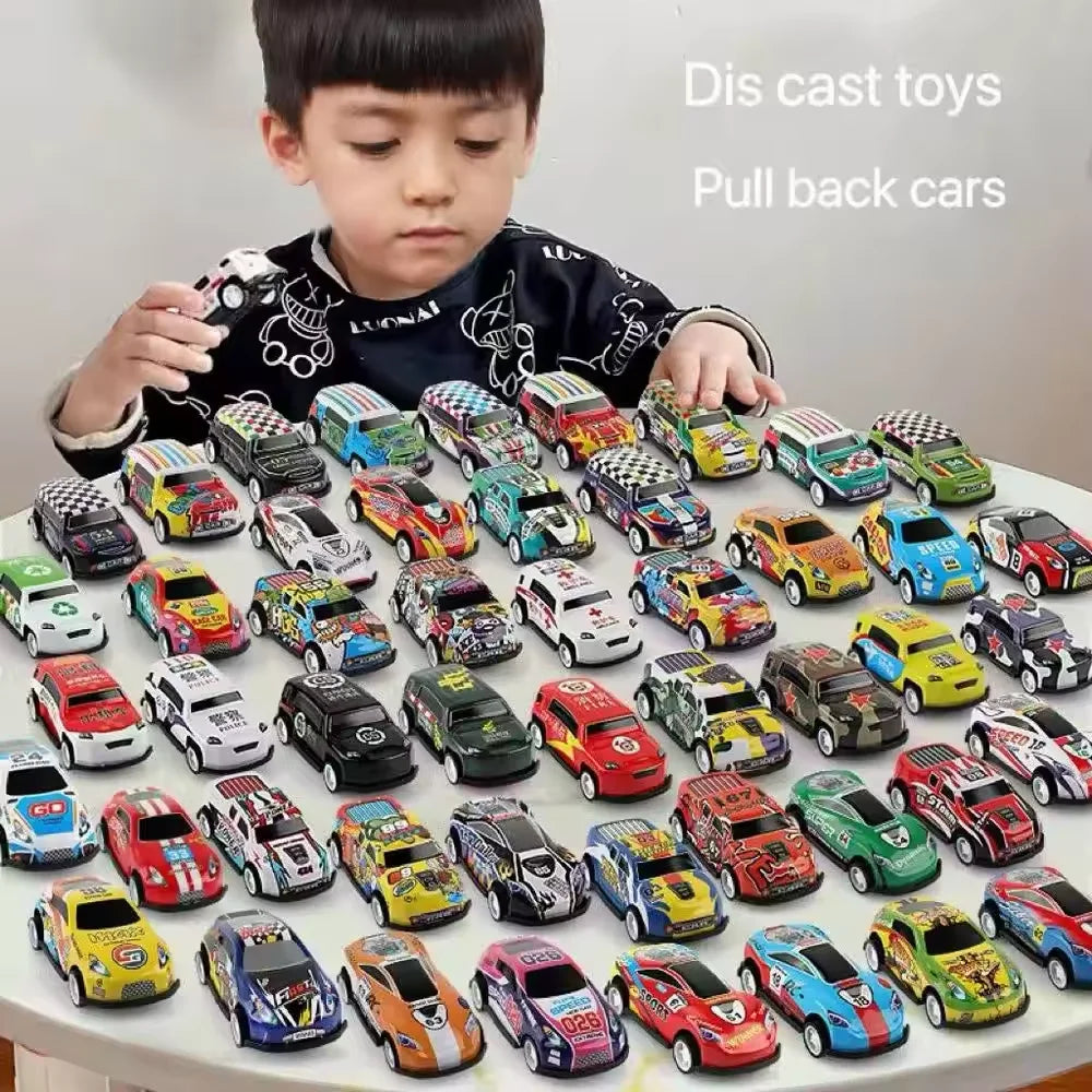 100/50/30/20/10stk Toy Car Alloy Car Children Boy Baby Pull Back Car Gift Educational Set Mini model Cartoon Inertia Racing Car