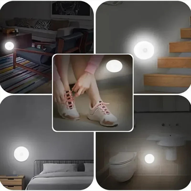 LED Motion Sensor Night Light USB Rechargeable Night Lamp For Kitchen Cabinet Wardrobe Lamp Staircase Wireless LED Closet Light
