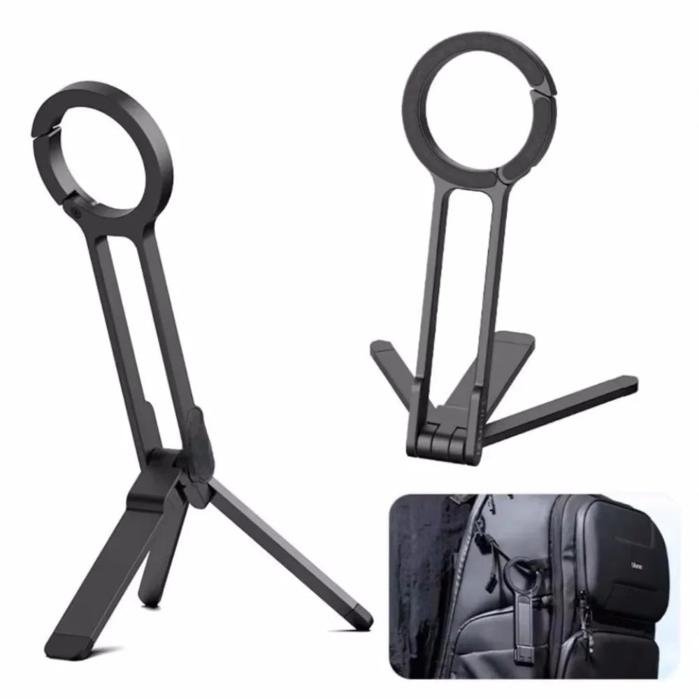 Magnetic Ring Plastic Phone Holder with Adjustable Ring Magnetic Buckle Foldable Phone Holder for Magsafe Mountaineering Buckle