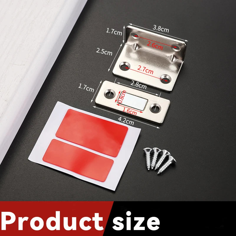 Cabinet Catches Stopper L-type Ultra Thin Door Strong Magnets Invisible No Nail Needed Adhesive Drawer Magnet Lock Closet Closer